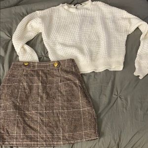 Plaid Skirt and Sweater set